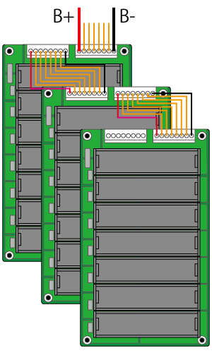 バッテリー開発基板の並列接続